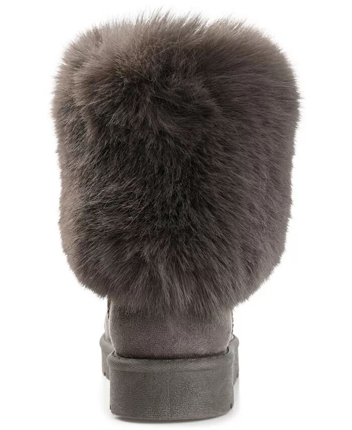Женские сапоги Shanay Lug Sole Faux Fur для холодной погоды Journee Collection, серый — фото 3