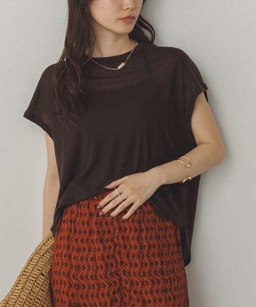 

Футболка, прозрачная, французский крой Hunch, темно-коричневый