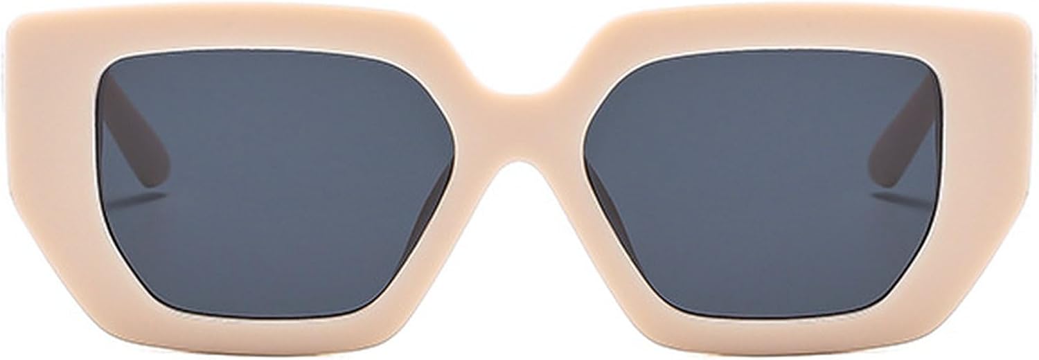 

Модные винтажные квадратные солнцезащитные очки для женщин, стильные солнцезащитные очки неправильной формы для мужчин, женские солнцезащитные очки с защитой от УФ-излучения mincl, Beige Gray