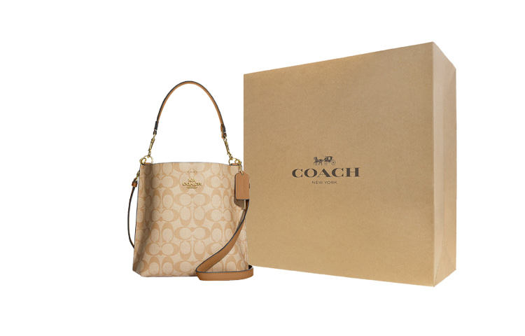 

COACH Молли холщовая сумка с кожаной отделкой ведро