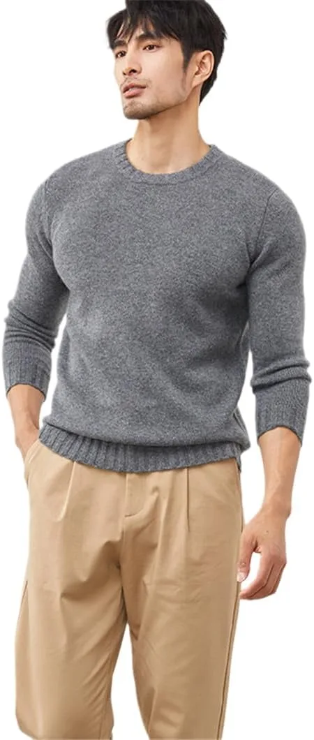 

Bollrllr 100% Cashmere свитер мужской круглый воротник вязаный пуловер