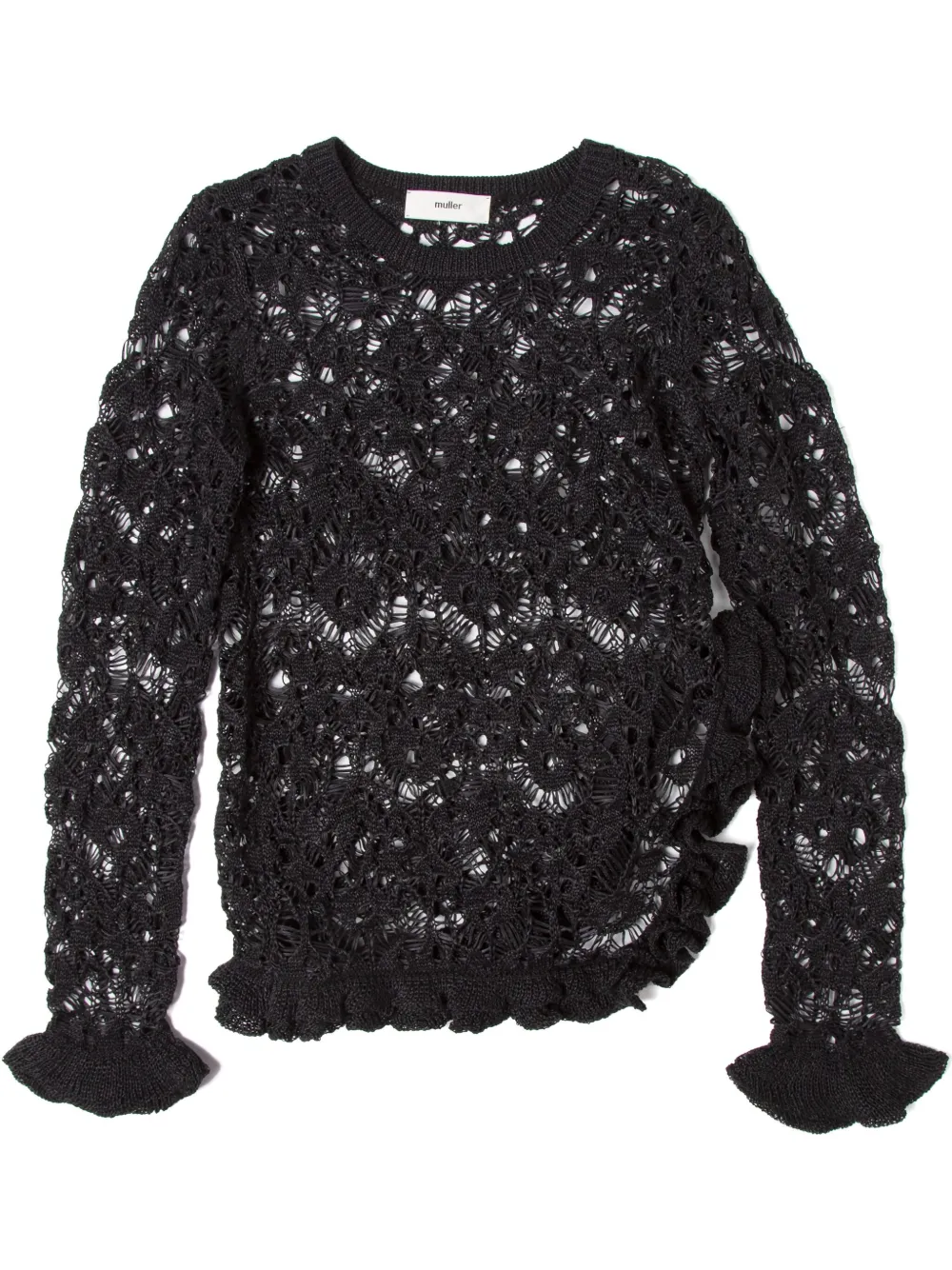 

Кружевной топ с оборками Muller Of Yoshiokubo, черный