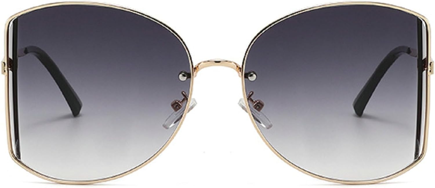 

Большие овальные солнцезащитные очки в стиле панк для женщин, 2025 год, роскошные винтажные солнцезащитные очки в металлической оправе для женщин, очки для вождения на открытом воздухе, защита от УФ-излучения UV400 mincl, C2