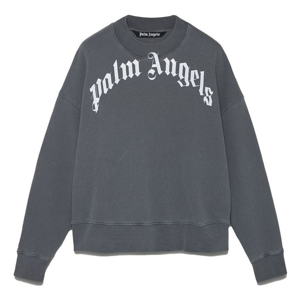 

Толстовка gd curved logo crew 'grey white' Palm Angels, серый