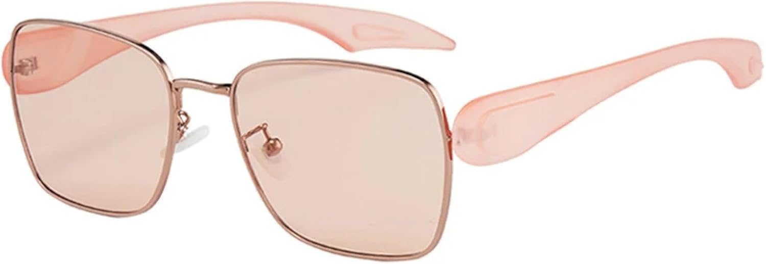 

Женские солнцезащитные очки конфетных цветов, модные очки с прозрачными линзами цвета океана, защита от УФ-излучения UV400; мужские солнцезащитные очки в стиле панк TVTBBVV, Pink Champagne