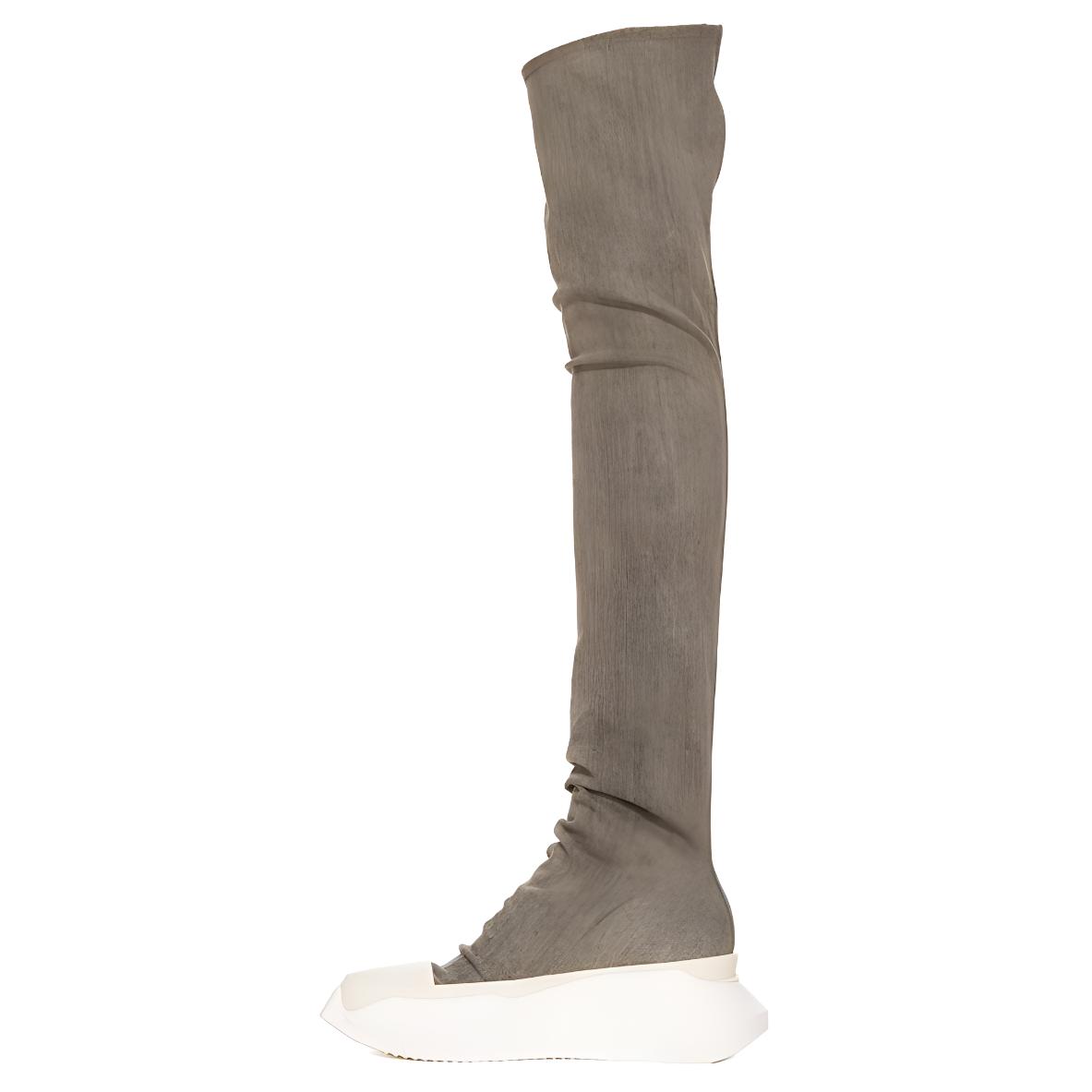 Женские сапоги выше колена бежевые Rick Owens DRKSHDW