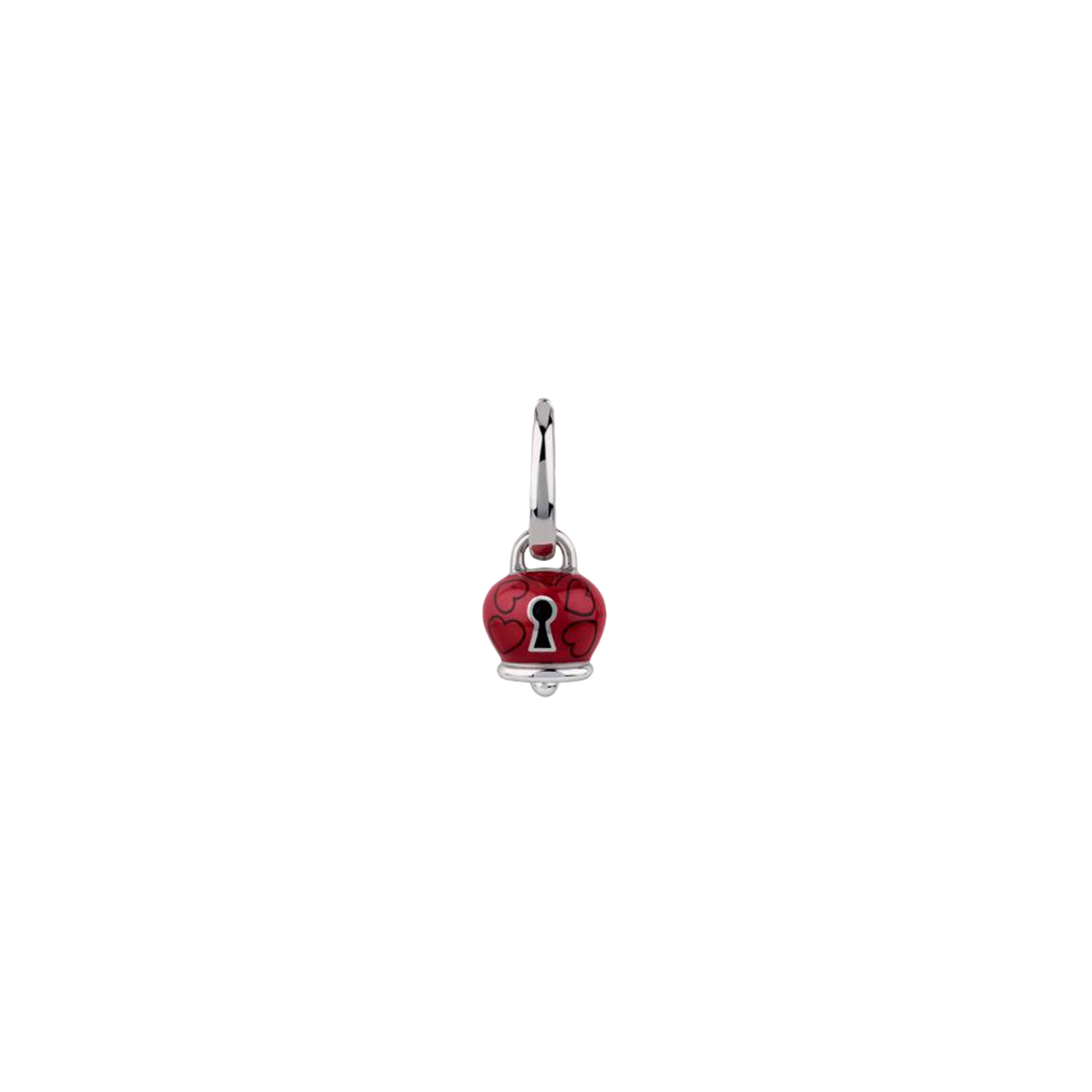 

ОДИНОЧНАЯ СЕРЬГА BELL ET VOILA' С СЕРДЕЧКАМИ И ЗАМКОМ ИЗ СЕРЕБРА, КРАСНОЙ И ЧЕРНОЙ ЭМАЛИ Chantecler