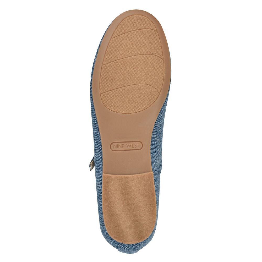 Женские туфли на плоской подошве Nine West Ewind с платьем Мэри Джейн, цвет Blue Denim — фото 3
