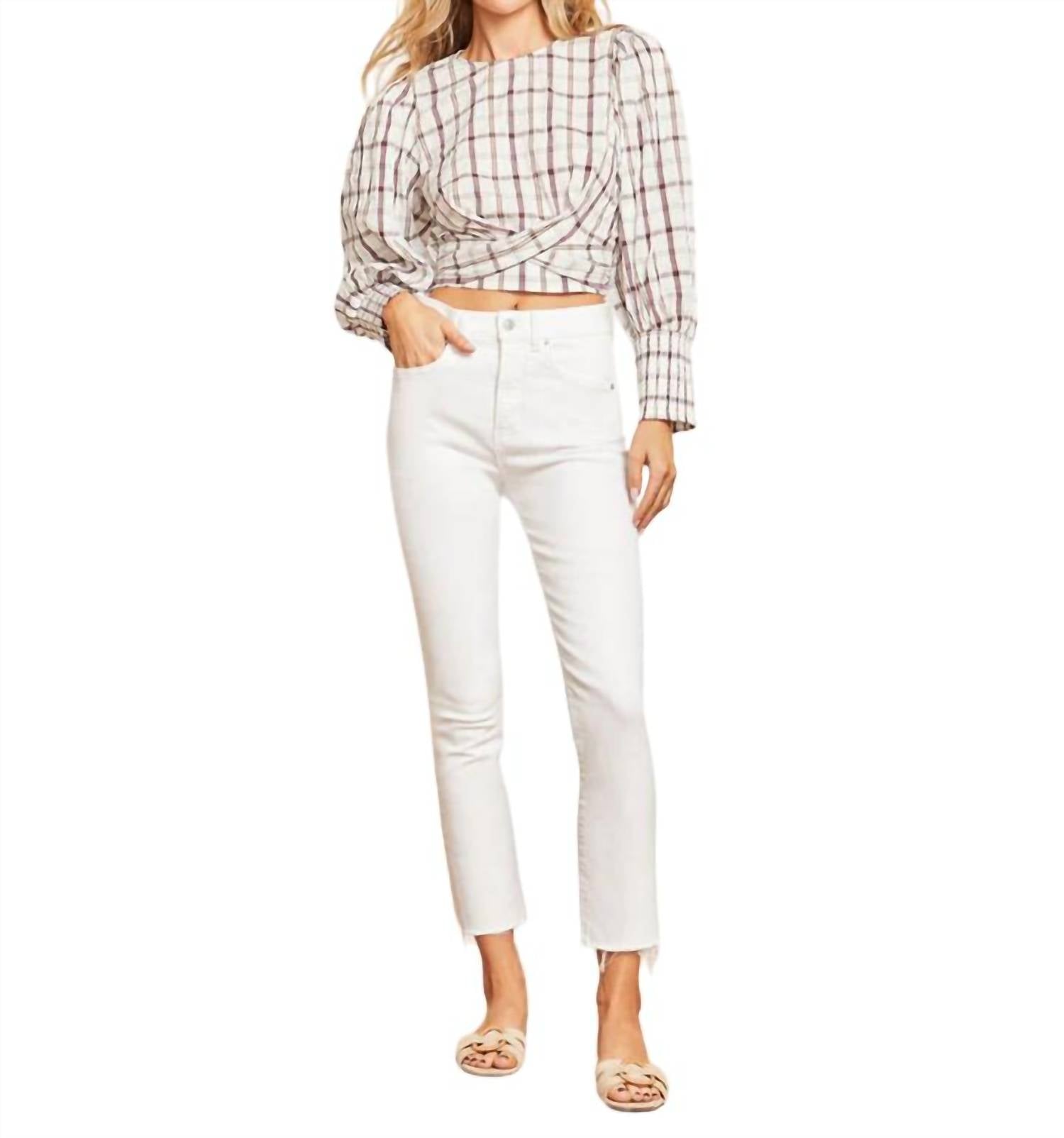 

Джинсы Carly Raw Hem Kick Flare белого цвета Veronica Beard