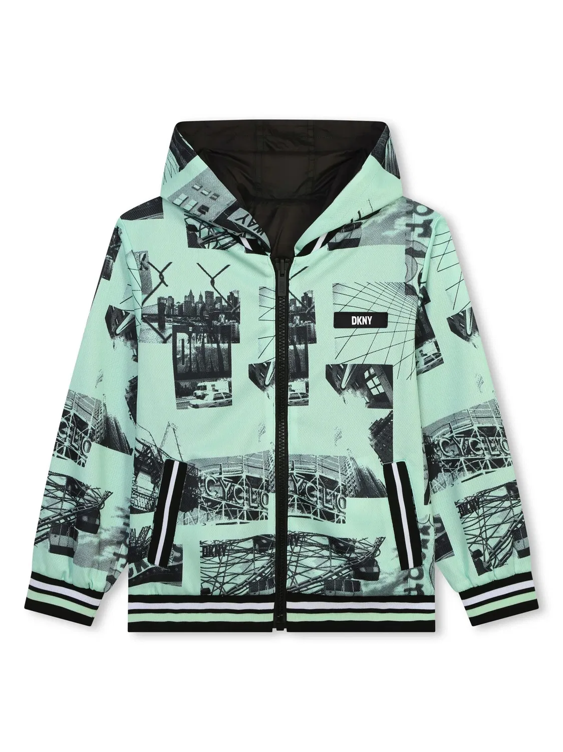 Двусторонняя куртка с графичным принтом Dkny Kids — фото 3