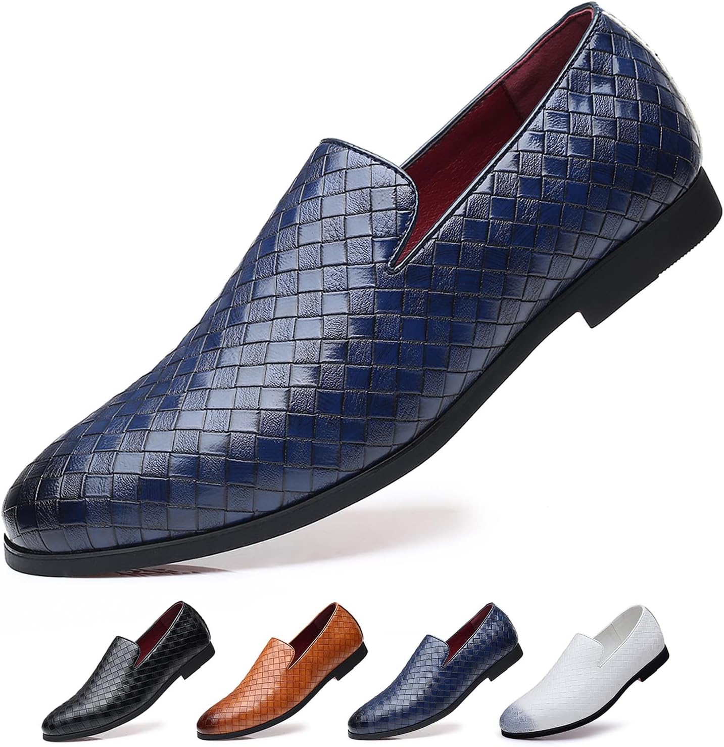 

Мужские веганские кожаные лоферы, слипоны, плоские, легкие, повседневные, и прогулок, деловые оксфорды Optigard, синий