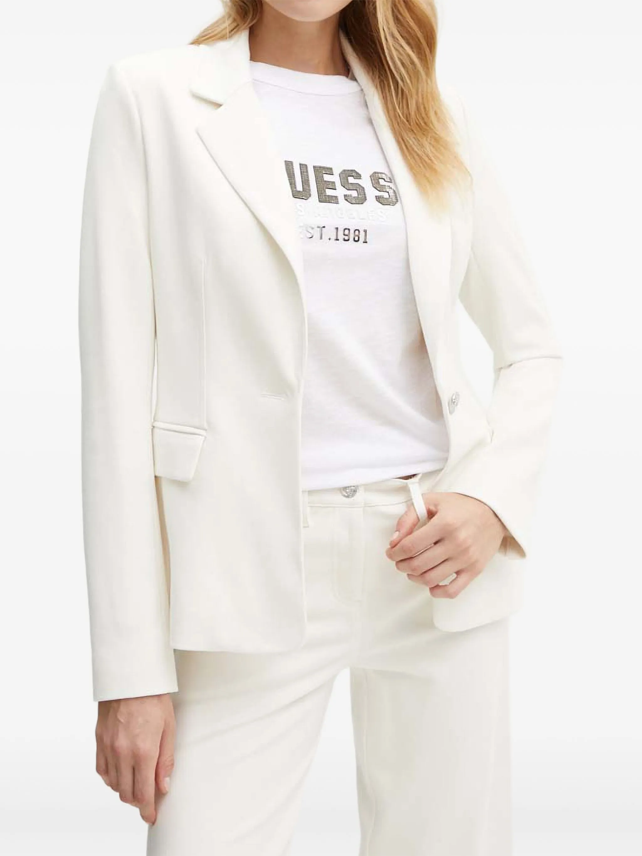 

Однобортный блейзер на пуговицах Guess Usa, белый