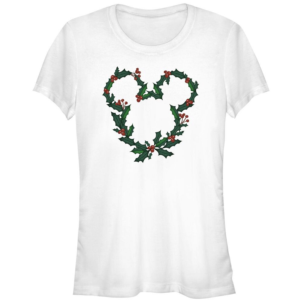 

Детская футболка с рисунком Микки Мауса Disney's Christmas Wreath Design, белый
