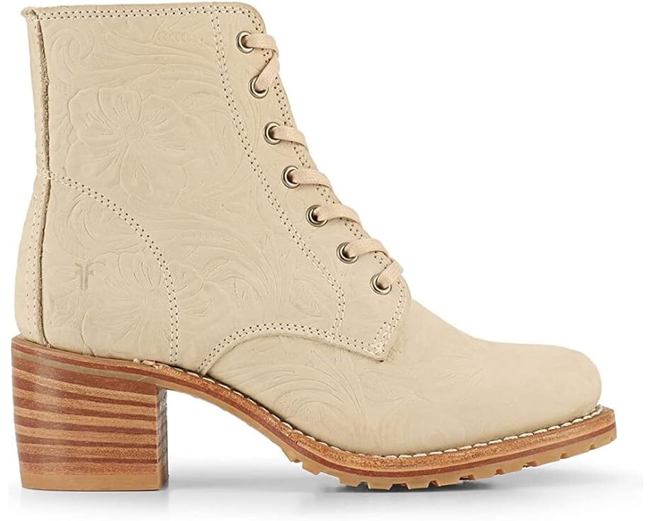 Ботинки Frye Sabrina 6G Lace Up, слоновая кость — фото 4