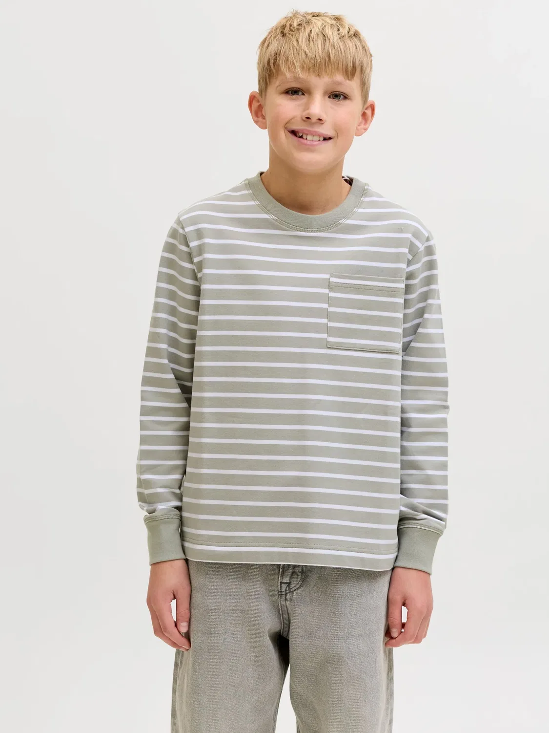Свитшот с принтом, JACK & JONES Junior, seagrass — фото 3