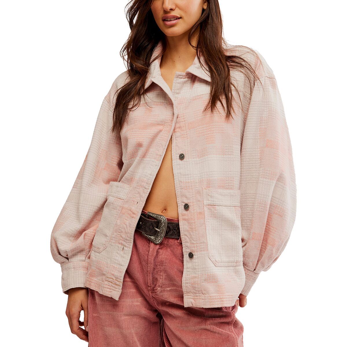 

Уютная рубашка Free People, цвет berry combo