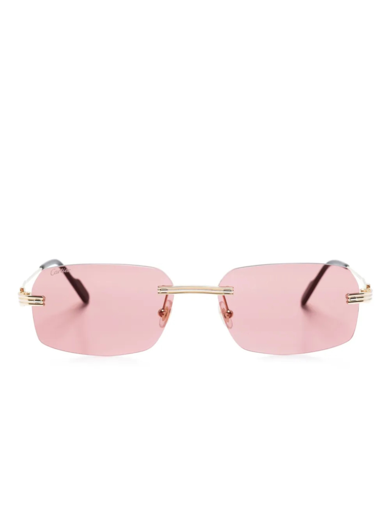 

Солнцезащитные очки в прямоугольной оправе Cartier Eyewear, розовый