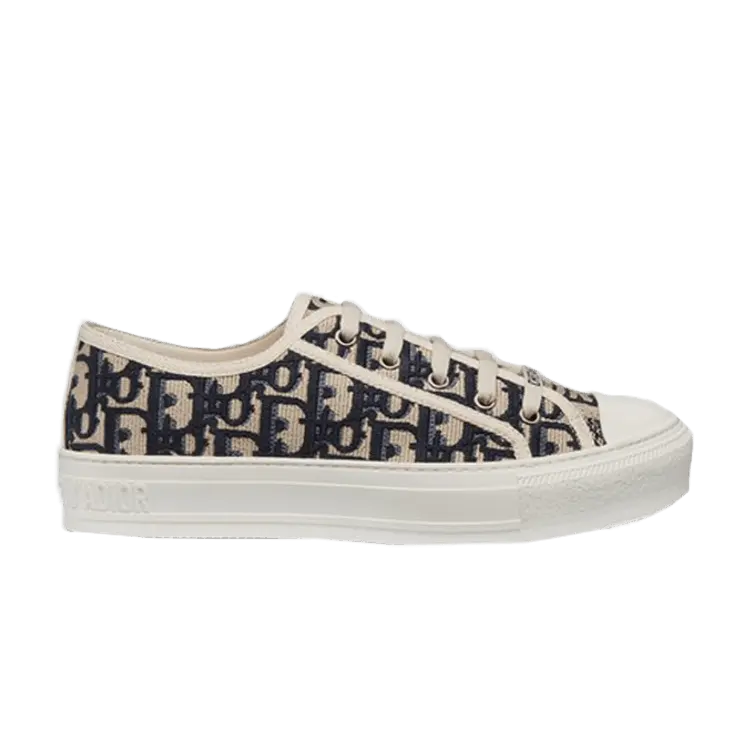 Кроссовки Dior Wmns Walk NDior Embroidered Canvas LowDeep Blue, синий