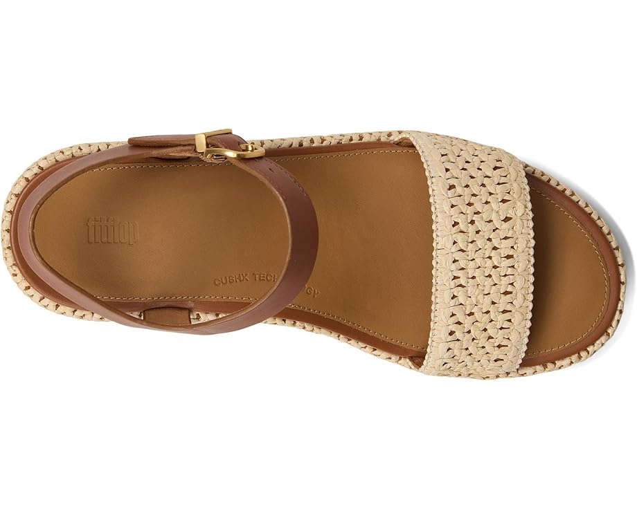 Туфли FitFlop Platfforms Woven Wedge Ankle-Strap Sandals, цвет Deep Tan/Ivory — фото 2