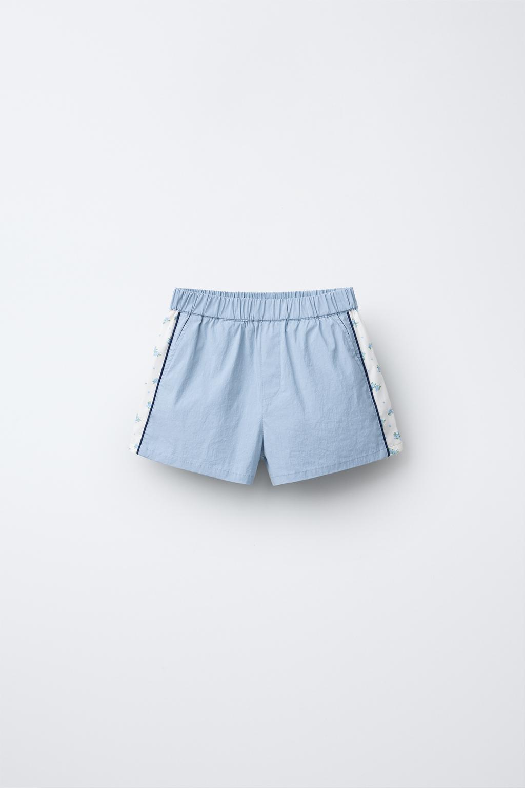 

Технические шорты-бермуды в цветочек ZARA, светло-синий