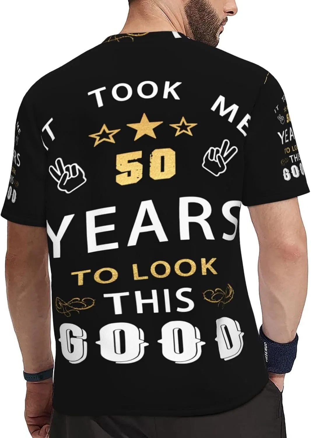 Мужская быстросохнущая футболка из сетки Classic, Happy 50th Birthday — фото 4