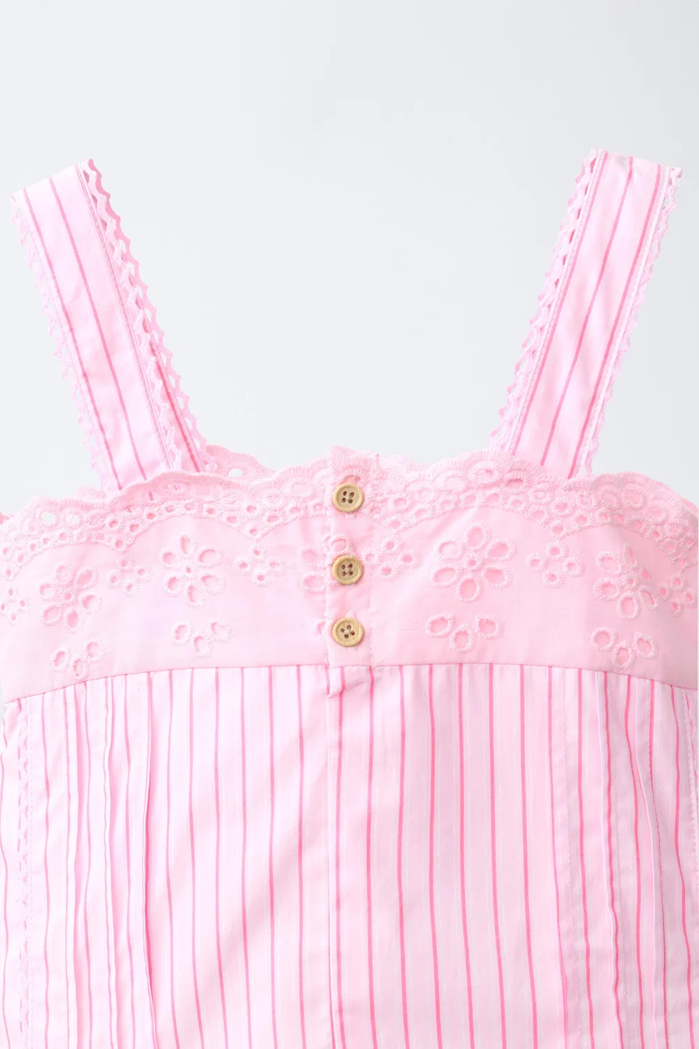 Топ с полосатой вышивкой «шиффли» ZARA, Neon Pink — фото 4