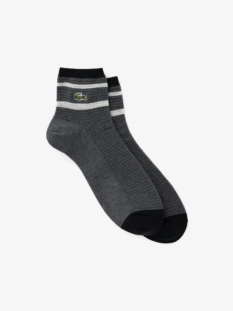 Носки полувысокие вафельные LACOSTE, Grey