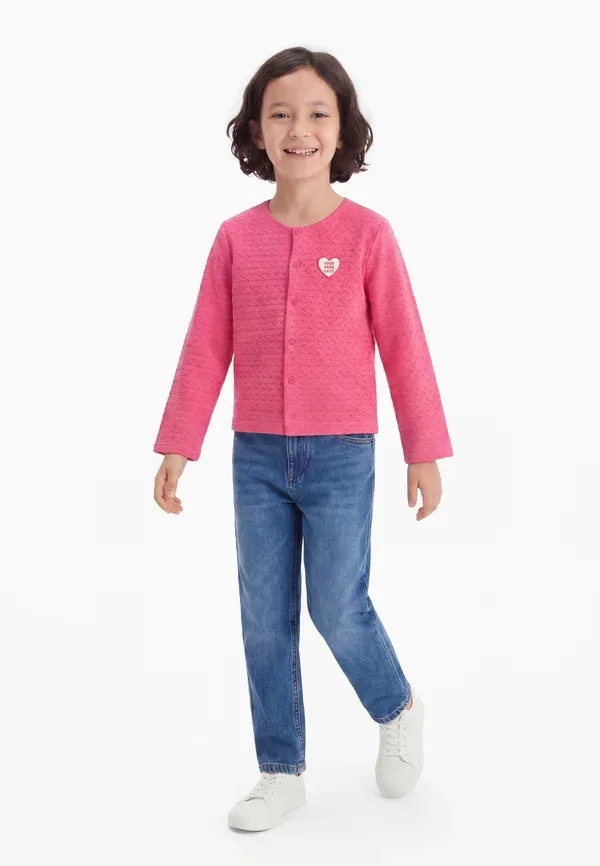 Кардиган хлопковый Patch cardigan Mini Rodini, pink, розовый