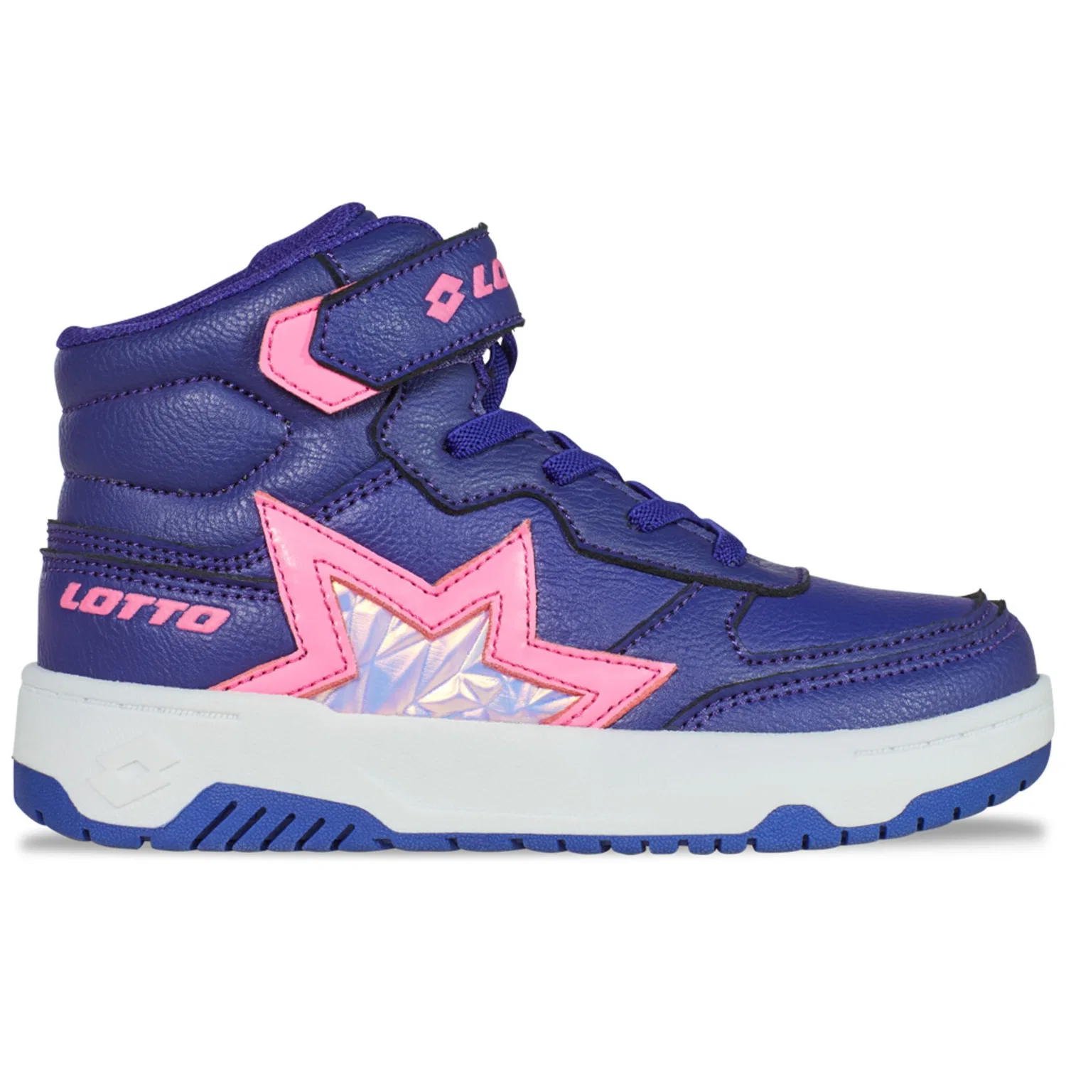 Детские кроссовки полувысокие с блестками Lotto, Purple/Fr. Pink