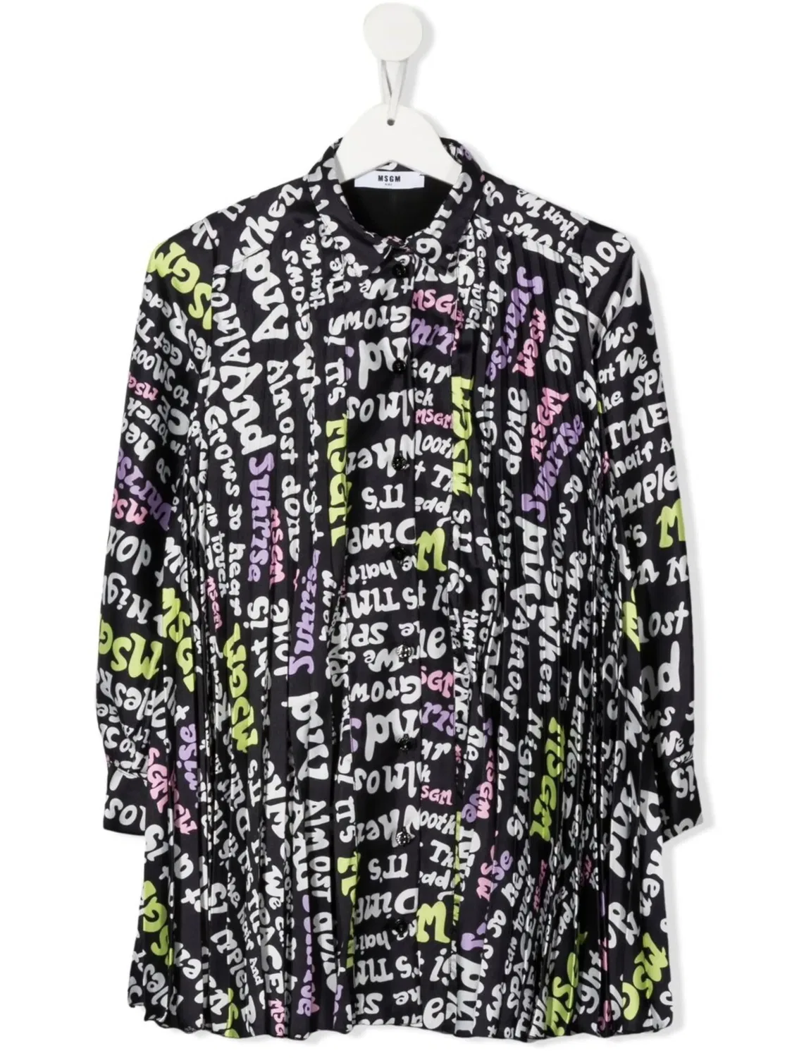 Платье-рубашка с графическим принтом MSGM, черный