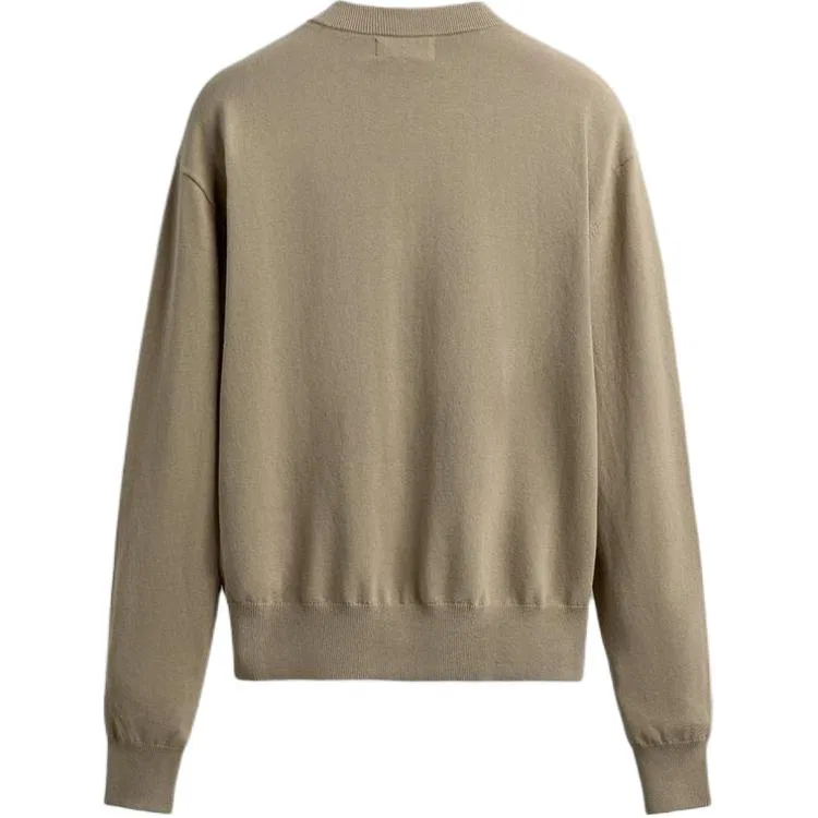 Мужской кардиган с круглым вырезом Beige ZARA, Beige — фото 3
