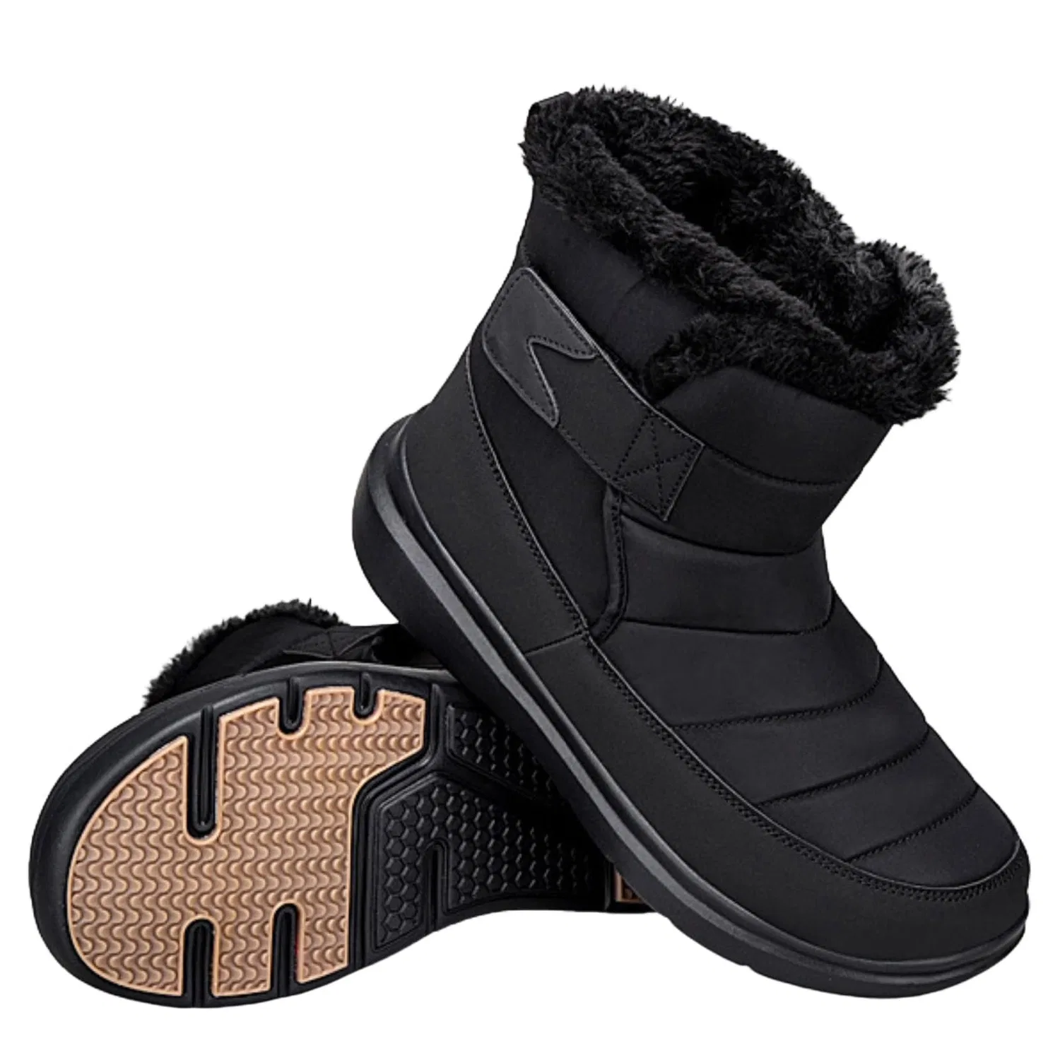 Детские зимние ботинки для девочек Thermal Boots with Outsole Comfortable Traction and Warm Fleece for Outdoor Walking in Cold Climate Conditions Fur for Women EODJXIO, Black — фото 2