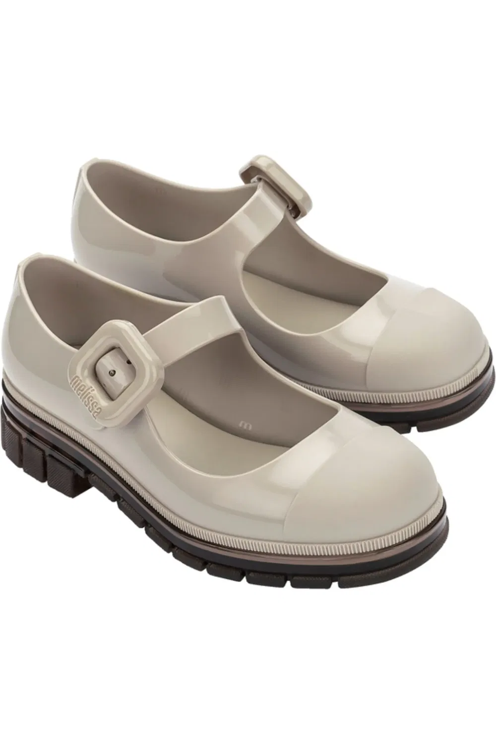 Детские туфли-лодочки с регулируемым ремешком June Mini Melissa, бежевый