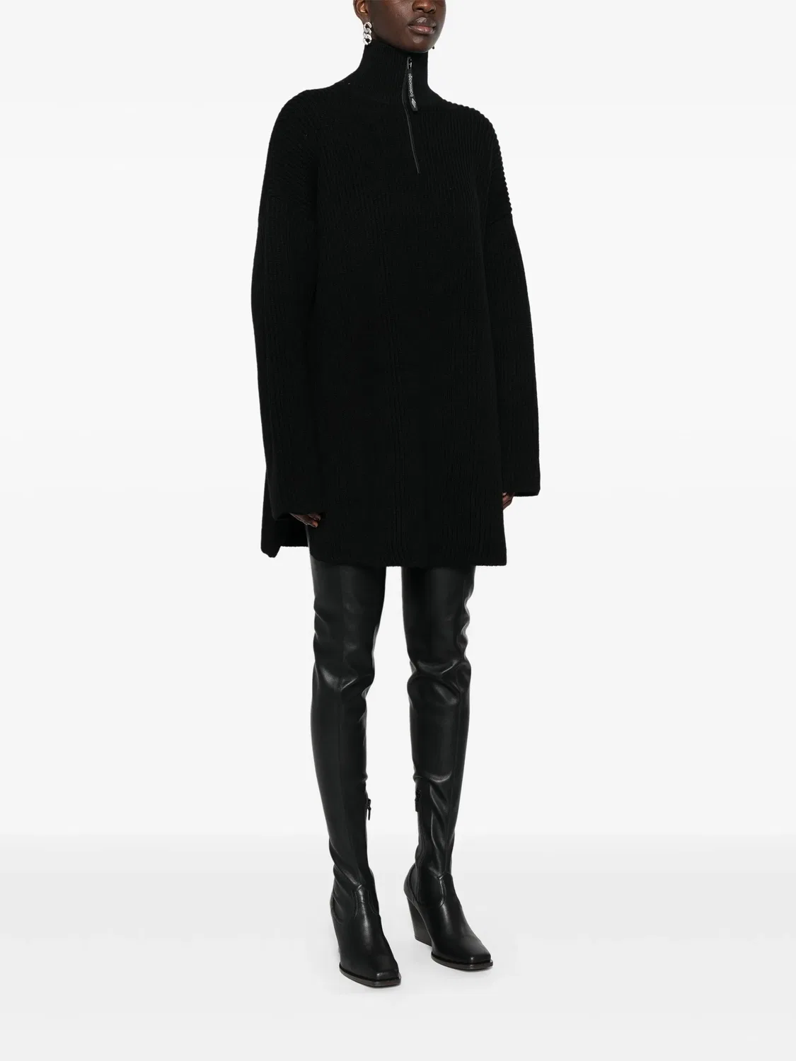 Balenciaga Вязаный джемпер с аппликацией логотипа, черный — фото 2