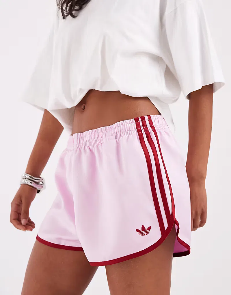 Спринтерские шорты Adidas Originals с тремя полосками, розовый и, красный — фото 4