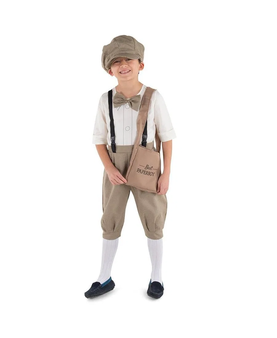 Костюм разносчика газет с бабочкой Dress Up America, Beige Khaki