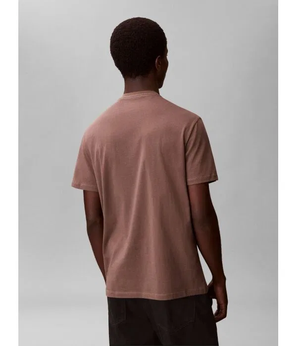 Мужская футболка хлопковая Regular Fit Calvin Klein, коричневый — фото 3