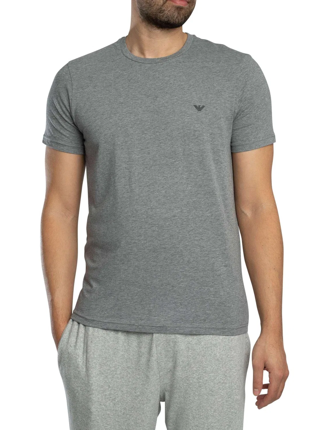 Мужская футболка с коротким рукавом 111267 3F720 Emporio Armani, Grey Melange/Black — фото 3