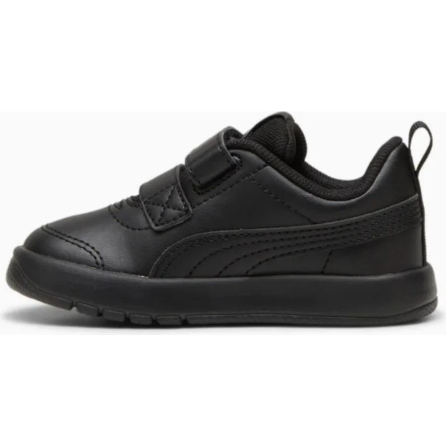 Детские кроссовки с закрытой пяткой и липучками Puma Courtflex V3 Inf, Черно-белый — фото 2