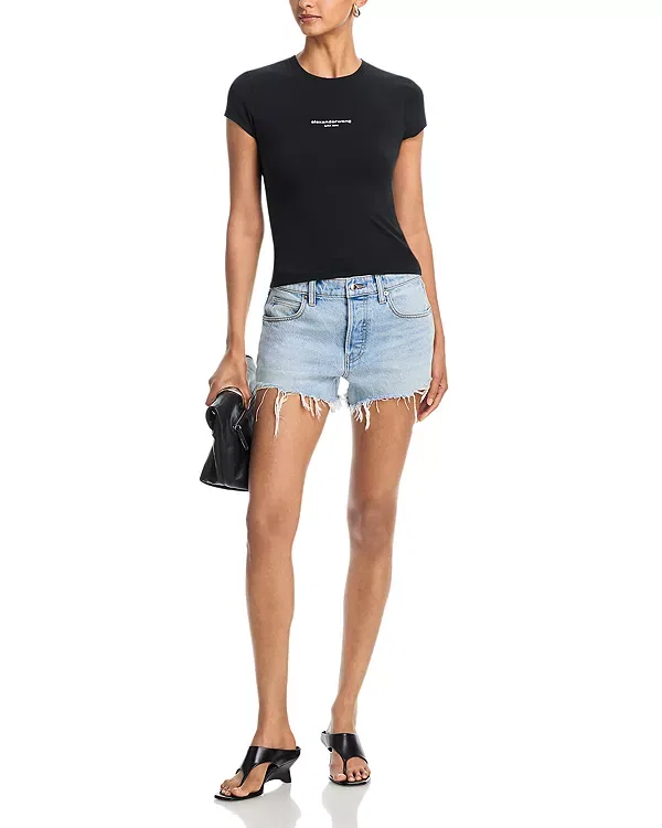 Женская футболка с принтом Fitted Logo Tee Alexander Wang, черный — фото 2