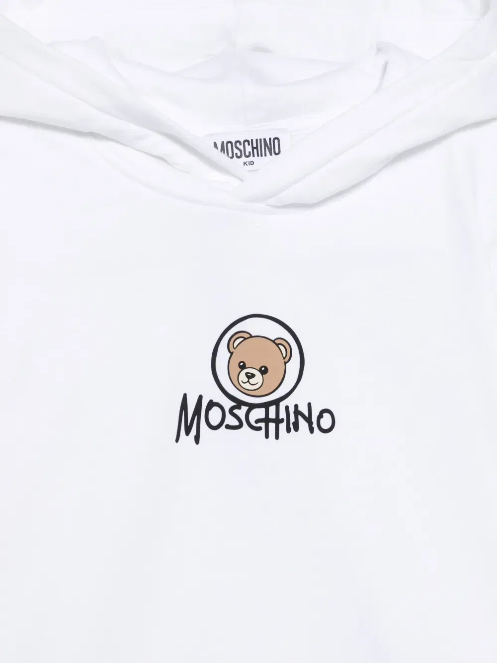 Худи с принтом логотипа в виде плюшевого мишки Moschino Kids, белый — фото 3