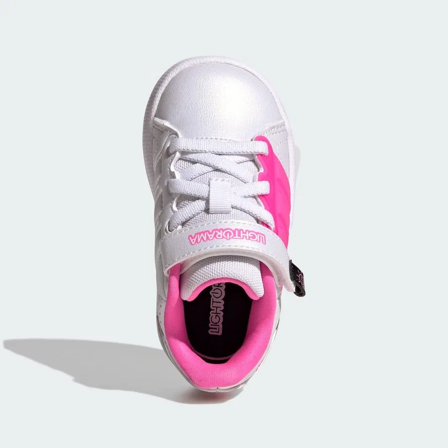 Кроссовки с LED-подсветкой модель Lightorama Court adidas, Бело-розовый — фото 4
