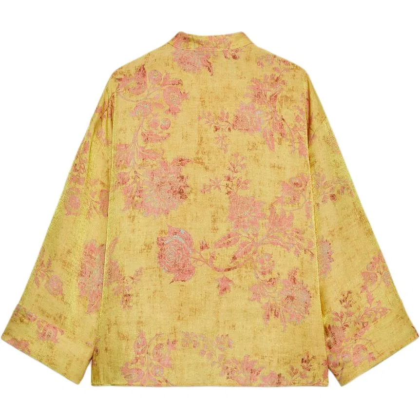 Женская рубашка с круглым вырезом Multicolor ZARA, Multicolor — фото 3