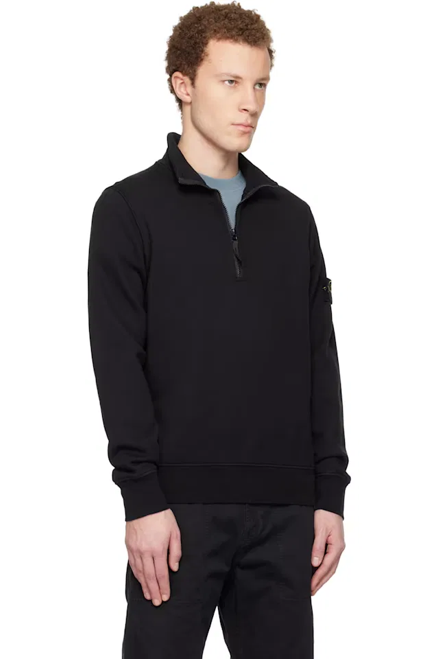 Черная флисовая куртка 70 из органического хлопка Stone Island — фото 2
