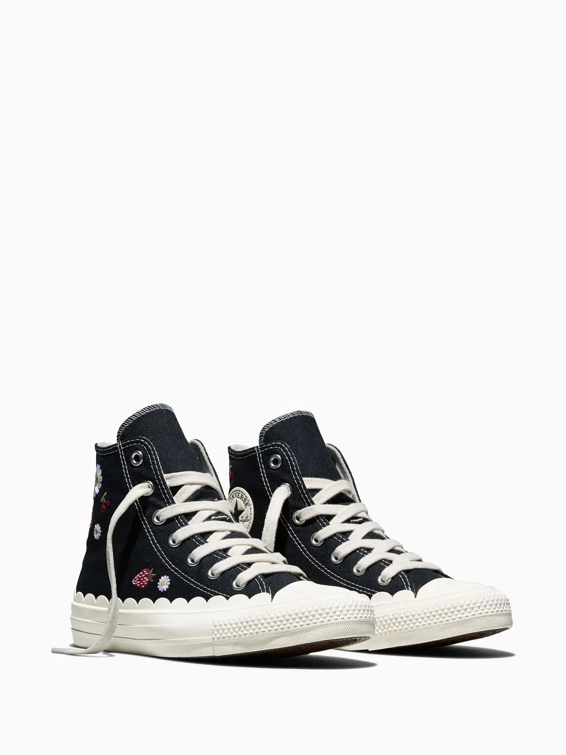 Кеды Converse Chuck Taylor с цветочным принтом, черные — фото 3