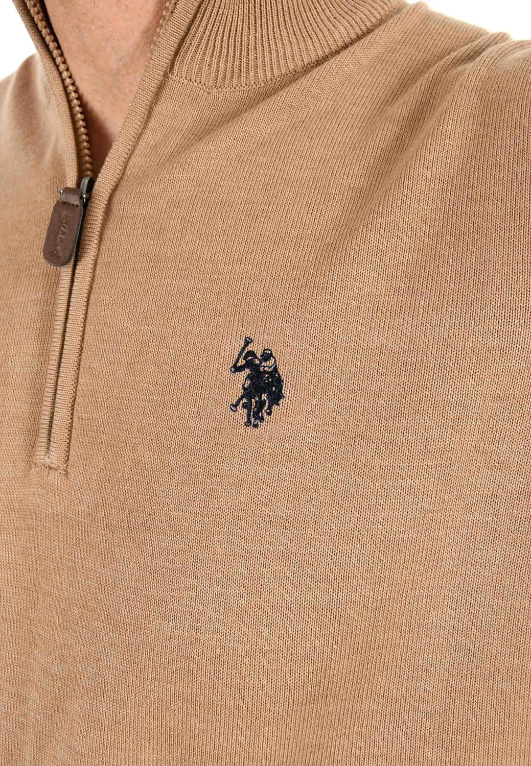 Пуловер с высоким воротником USKnooxx U.S. Polo Assn., коричневый — фото 3