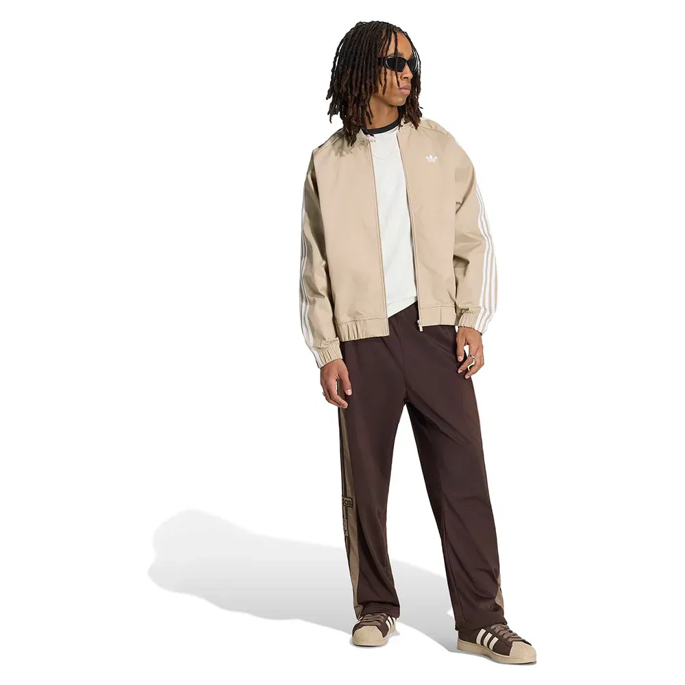 Худи на молнии Adicolor Classics Cotton Twill Track Adidas Originals, бежевый — фото 4