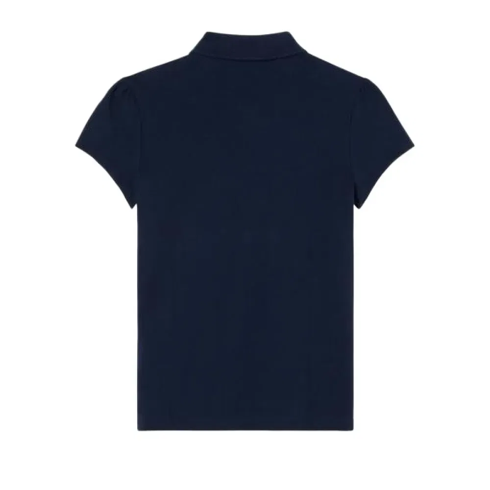 Детское поло для девочек с коротким рукавом Lacoste kids 447026, Blue — фото 4
