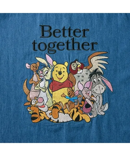 Детская джинсовая рубашка с вышивкой Winnie the Pooh Disney, Синий — фото 4