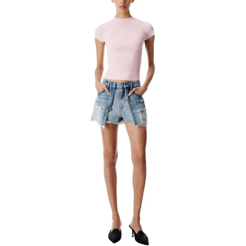 Женский топ с ребристой фактурой Alexander Wang, Light Pink — фото 3